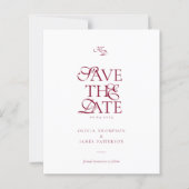 Papier BUDGET Monogram Deep Burgundy Script Wedding (Devant)