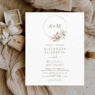 Papier Budget Monogramme Boho Tropical Pampas Grass Maria