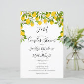Papier Budget Monogramme Citrons Couples Douche Invitatio (Debout devant)