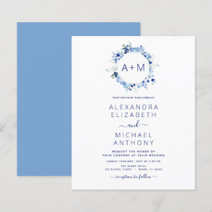 Papier Budget Monogramme Dusty Blue Floral Mariage