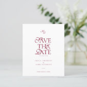 Papier BUDGET Monogramme Écriture Mariage Bordeaux Profon (Debout devant)