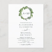 Papier Budget Monogramme Emerald Green Green Mariage (Devant)