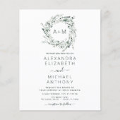 Papier Budget Monogramme Emerald Green Green Mariage (Devant)