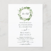 Papier Budget Monogramme Emerald Green Green Mariage (Devant)