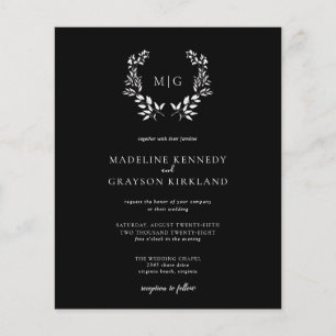 Papier Budget Monogramme Faire-part de mariage floral