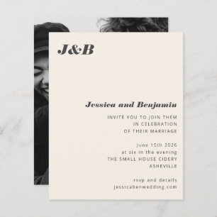 Papier Budget Monogramme Faire-part de mariage photo ivoi