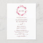 Papier Budget Monogramme Floral Dusty Rose rose Mariage (Devant)