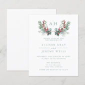 Papier Budget Monogramme Flore Faire-part de mariage circ (Devant / Derrière)