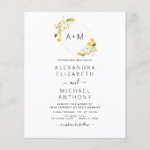 Papier Budget Monogramme Jaune Orange Mariage Floral (Devant)