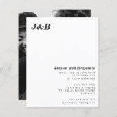 Papier Budget Monogramme Noir Blanc Photo Mariage Invitat (Devant / Derrière)