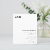 Papier Budget Monogramme Noir Blanc Photo Mariage Invitat (Debout devant)