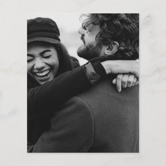 Papier Budget Monogramme Noir Blanc Photo Mariage Invitat (Dos)