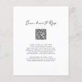 Papier Budget Monogramme QR Code Woodland Wedding Invitat (Dos)