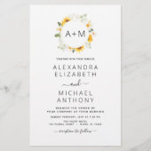 Papier Budget Monogramme tournesol Eucalyptus Mariage (Devant)