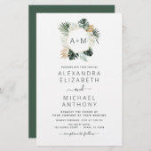 Papier Budget Monogramme Tropical Emerald Green Mariage (Devant / Derrière)