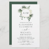 Papier Budget Monogramme Tropical Emerald Green Mariage (Devant / Derrière)