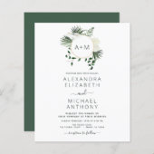 Papier Budget Monogramme Tropical Emerald Green Mariage (Devant / Derrière)