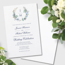Budget Monogramme Verdure Faire-part de mariage de