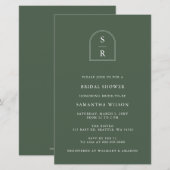 Papier Budget Monogramme vert Invitation de la douche nup (Devant / Derrière)