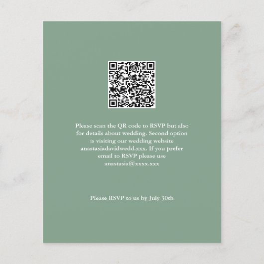 Papier Budget Monstera Leaves Wedding QR Code Invitation (Dos)