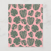 Papier Budget Monstera Plante rose Fête des mariées verte (Dos)