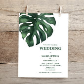 Papier Budget Monstera Tropical Leaf Faire-part de mariag