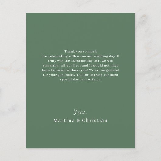 Papier Budget Monstera Tropical Leaf Mariage plié (Dos)