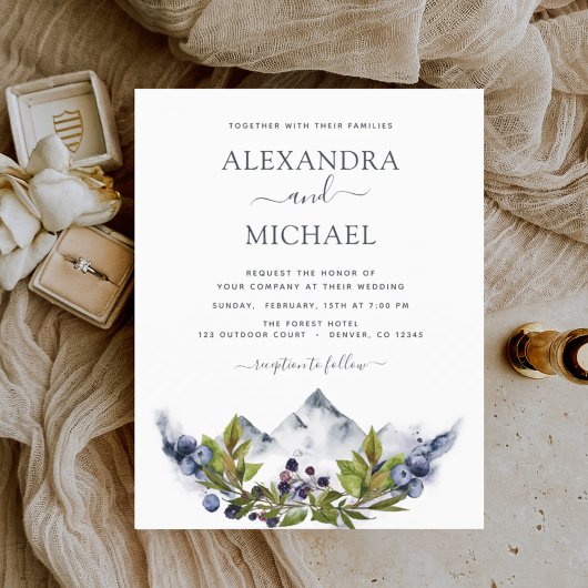 Papier Budget Montagne Rustique Mariage de verdure