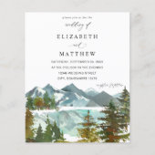 Papier Budget Montagnes & Arbres Rustique Mariage (Devant)