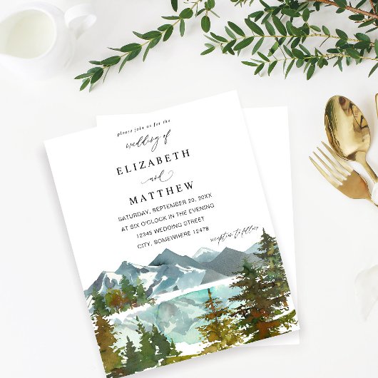 Papier Budget Montagnes & Arbres Rustique Mariage