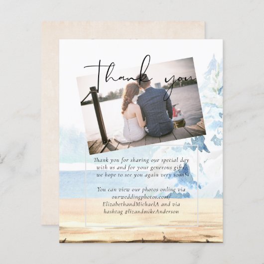 Papier BUDGET Montagnes neigeuses Hiver Lac Trees (Devant / Derrière)