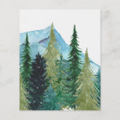 Papier Budget Montagnes Pine Hiver Mariage Invitation (Dos)
