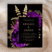Papier Budget Moody Dark Floral Purple Gold Mariage