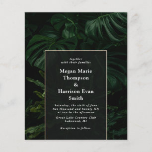 Papier Budget Moody Tropical Monstera Faire-part de maria