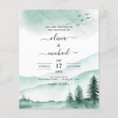 Papier Budget Mountain Rustic Watercolor Mariage (Devant)