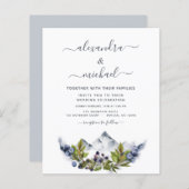 Papier Budget Mountain Rustic Watercolor Mariage (Devant / Derrière)