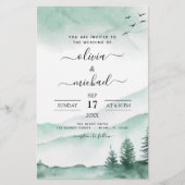 Papier Budget Mountain Rustic Watercolor Mariage (Devant)