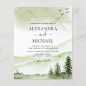 Papier Budget Mountain Rustic Watercolor Mariage (Devant)