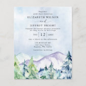Papier Budget Mountains Pine Mariage Invitations (Devant)