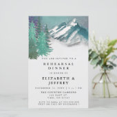 Papier Budget Mountains Pine Répétition Dîner Invitation (Debout devant)