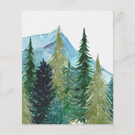 Papier Budget Mountains Pine Répétition Dîner Invitation (Dos)