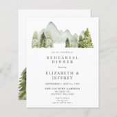 Papier Budget Mountains Pine Répétition Dîner Invitation (Devant / Derrière)