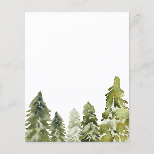 Papier Budget Mountains Pine Répétition Dîner Invitation (Dos)