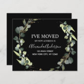 Papier Budget Moving Announcement Eucalyptus Greenery (Devant / Derrière)