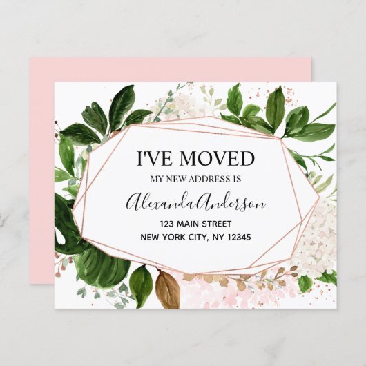 Papier Budget Moving Announcement Eucalyptus Greenery (Devant / Derrière)