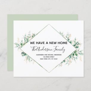 Papier Budget Moving Announcement Eucalyptus Greenery