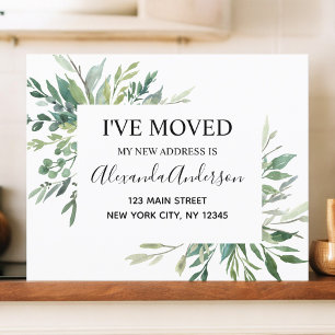 Papier Budget Moving Announcement Eucalyptus Greenery