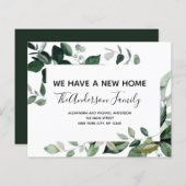 Papier Budget Moving Announcement Eucalyptus Greenery (Devant / Derrière)