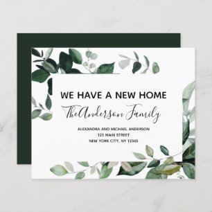 Papier Budget Moving Announcement Eucalyptus Greenery