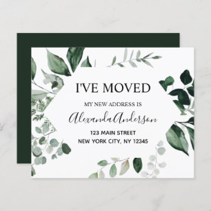 Papier Budget Moving Announcement Eucalyptus Greenery